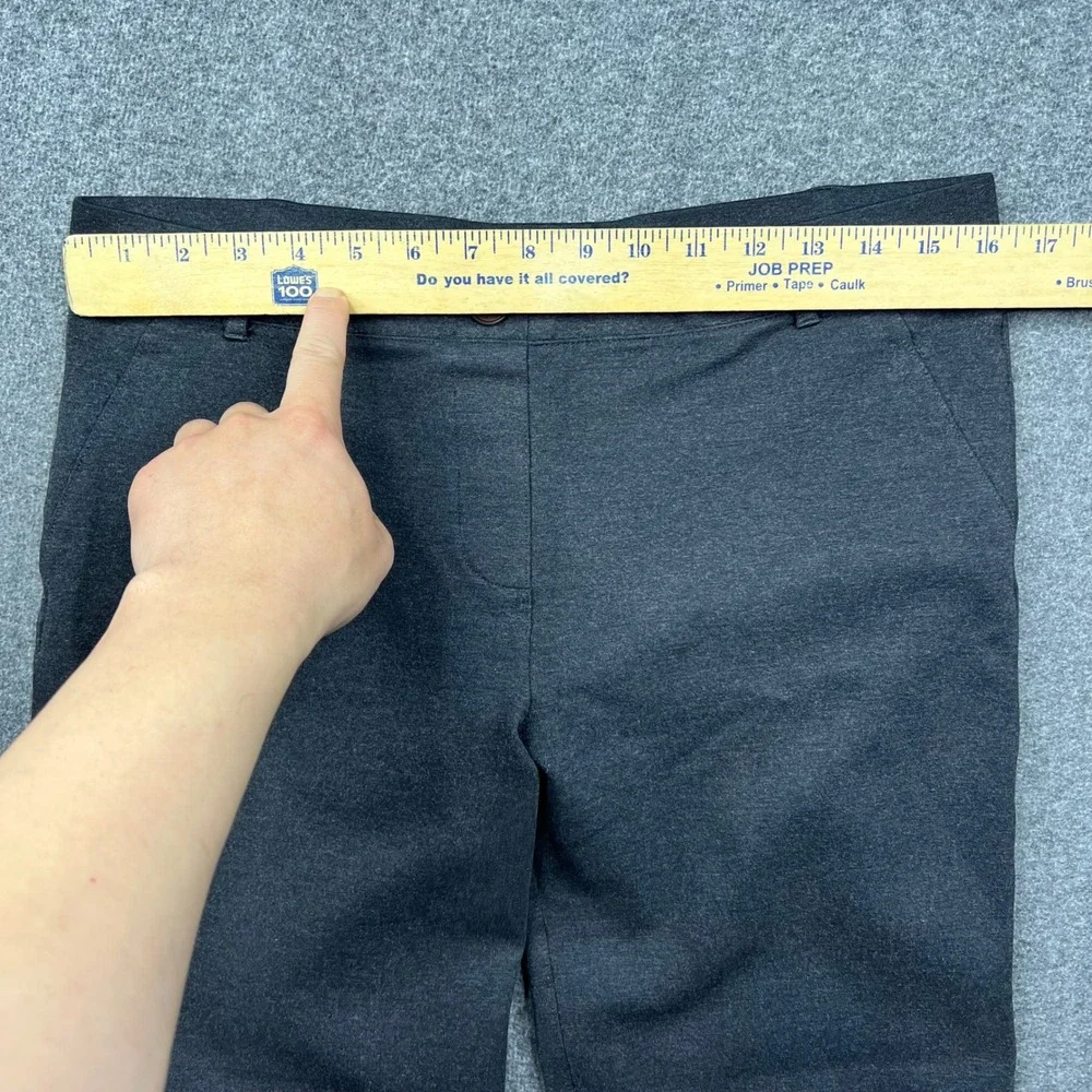 Betabrand Dress Pant Yoga Pants Women L Short Petite Gray Bootcut Ponte Knit - Picture 3 of 13